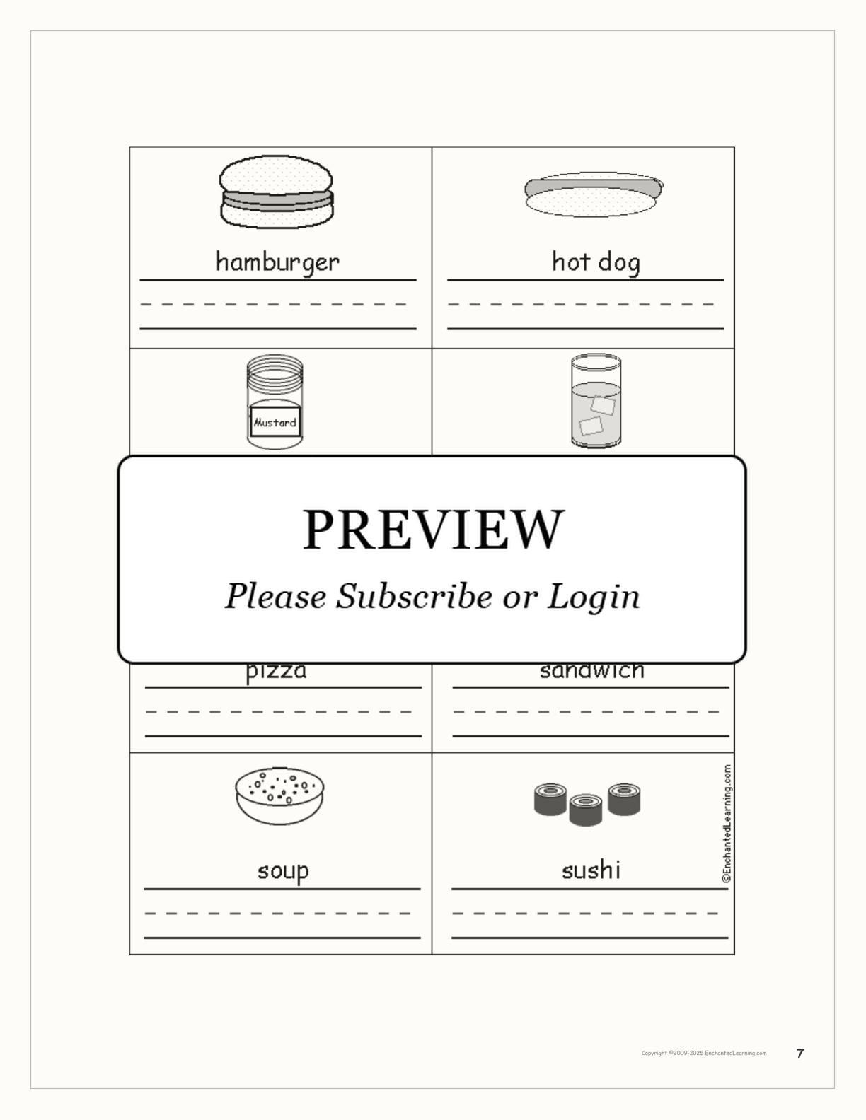 My Plate Food Groups (Color and Write Book) interactive printout page 7