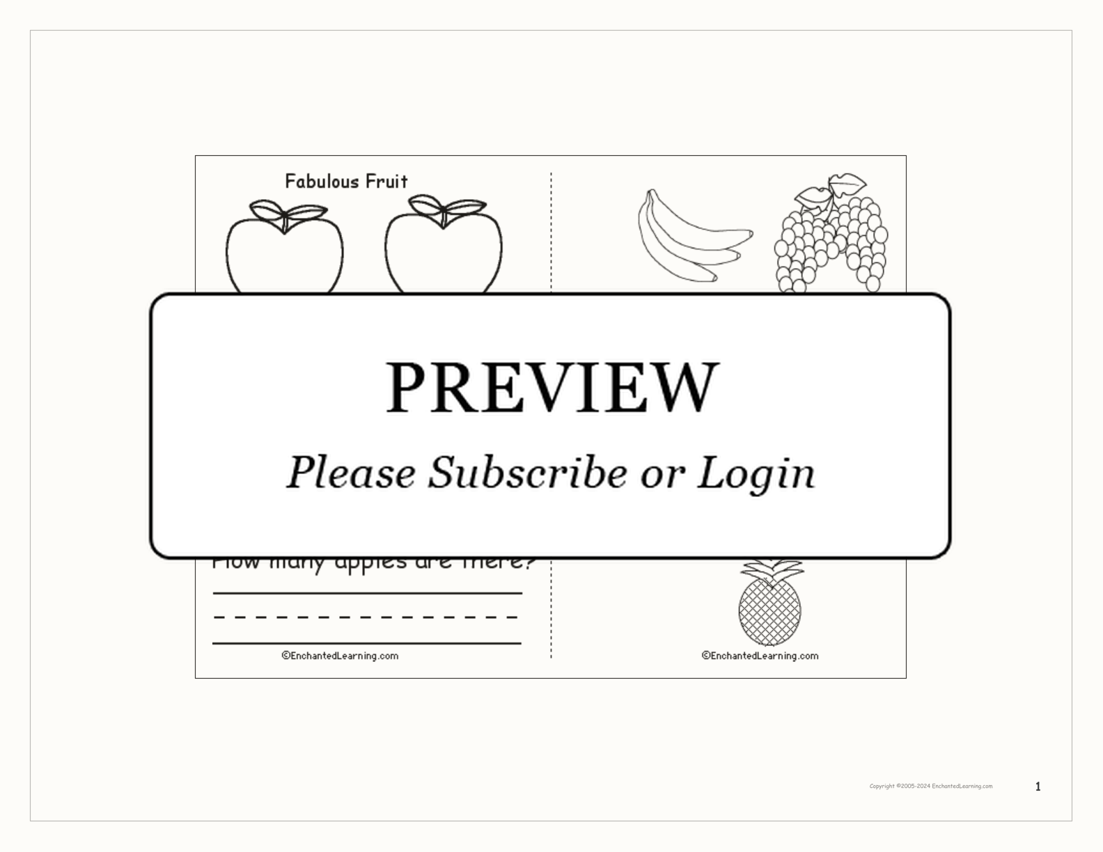 Fabulous Fruit Book interactive worksheet page 1