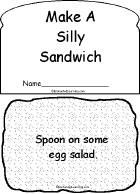 Search result: 'Make a Silly Sandwich Book, A Printable Book: Cover, Egg Salad'