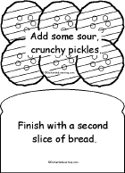 Search result: 'Make a Silly Sandwich Book, A Printable Book: Pickles, Bread'
