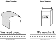 Search result: 'Going Shopping Book, A Printable Book: Bread, Milk'