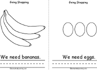 Search result: 'Going Shopping Book, A Printable Book: Bananas, Eggs'