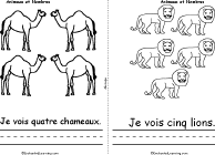 Search result: 'Animaux et Nombres Book, A Printable Book in French: 4 Camels, 5 Lions'