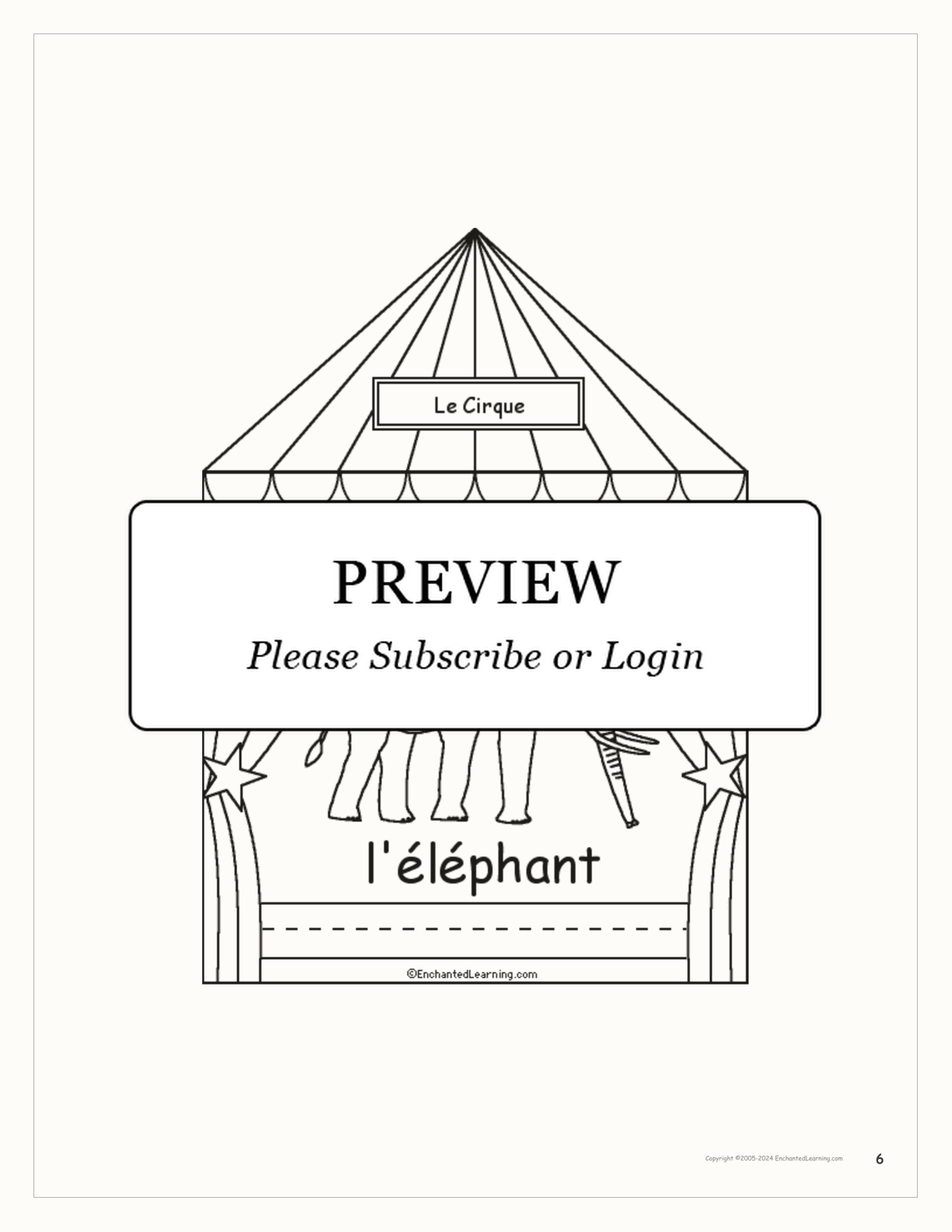 Le Cirque: Circus Words in French - Printable Book interactive worksheet page 6