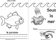 Search result: 'Sous la mer/Under the Sea Book, A Printable Book in French: Cover, Poisson/Fish'