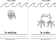 Search result: 'Sous la mer/Under the Sea Book, A Printable Book in French: Jellyfish, Crab'