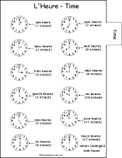 Search result: 'French Word Book to Print: Telling Time'