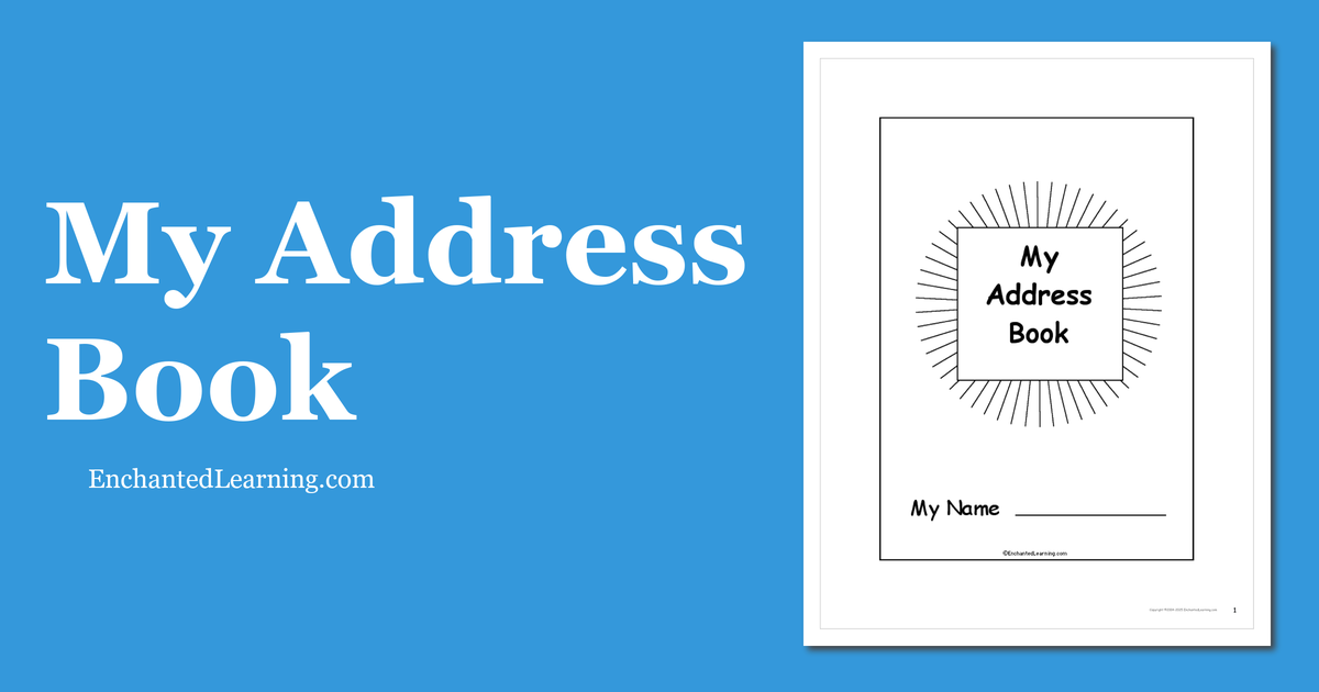 my-address-book-enchanted-learning for Learn My Address Printable Free My Address Book - Enchanted Learning for Learn My Address Printable Free