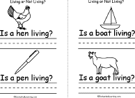 Search result: 'Living or Not Living? Book, A Printable Book: Hen/Pen, Boat/Goat'