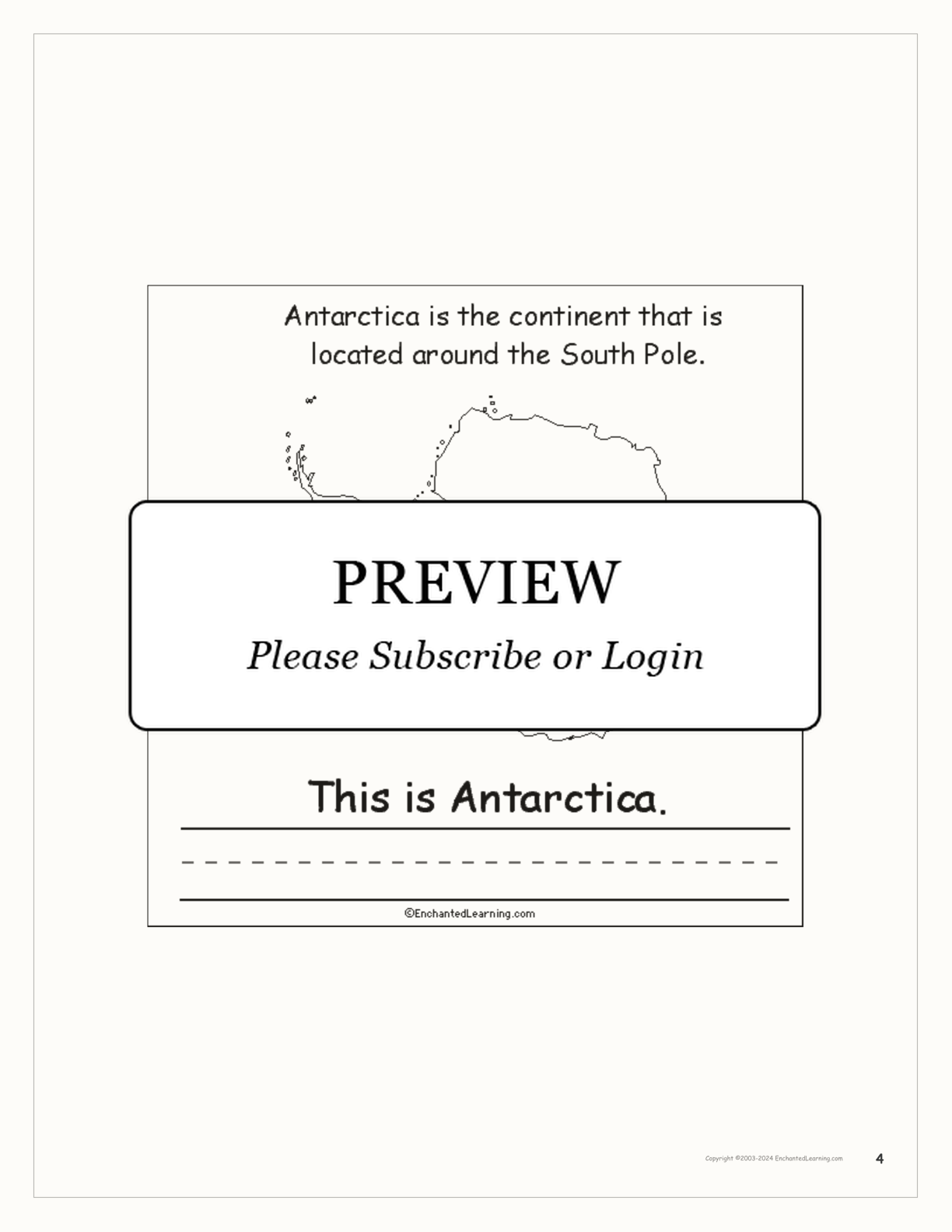 The Seven Continents Book interactive printout page 4
