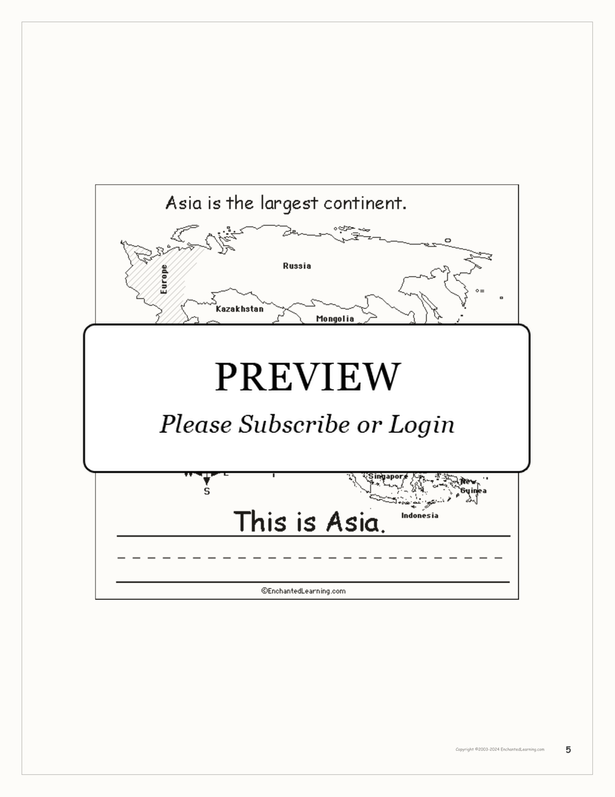 The Seven Continents Book interactive printout page 5