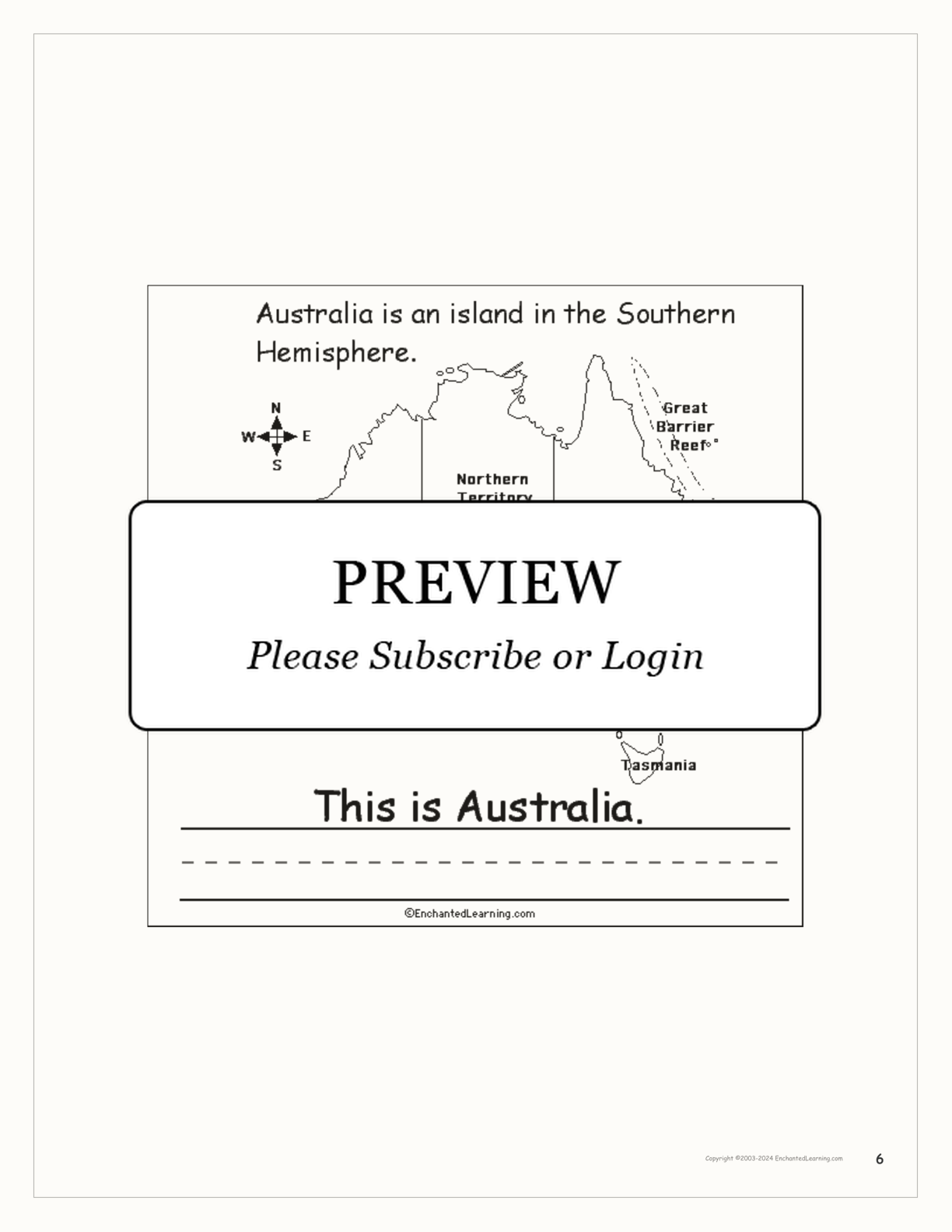 The Seven Continents Book interactive printout page 6
