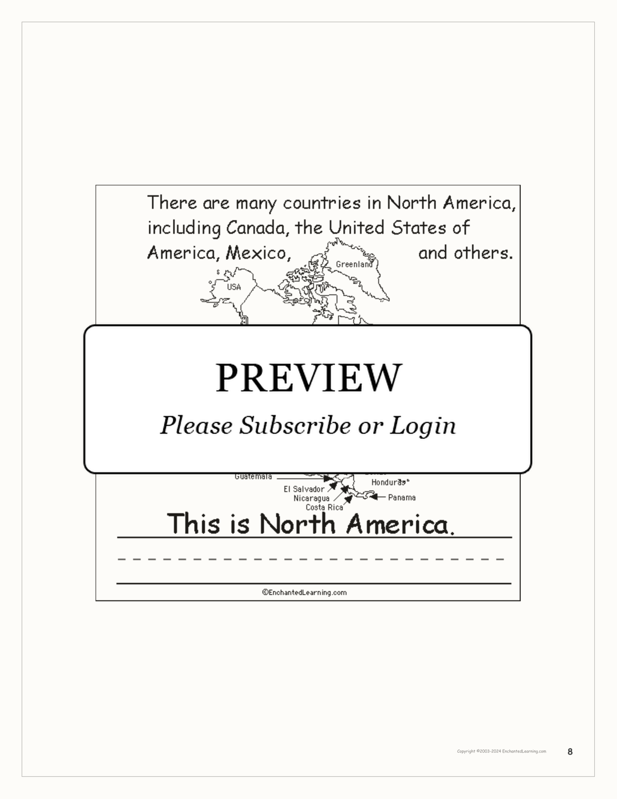 The Seven Continents Book interactive printout page 8