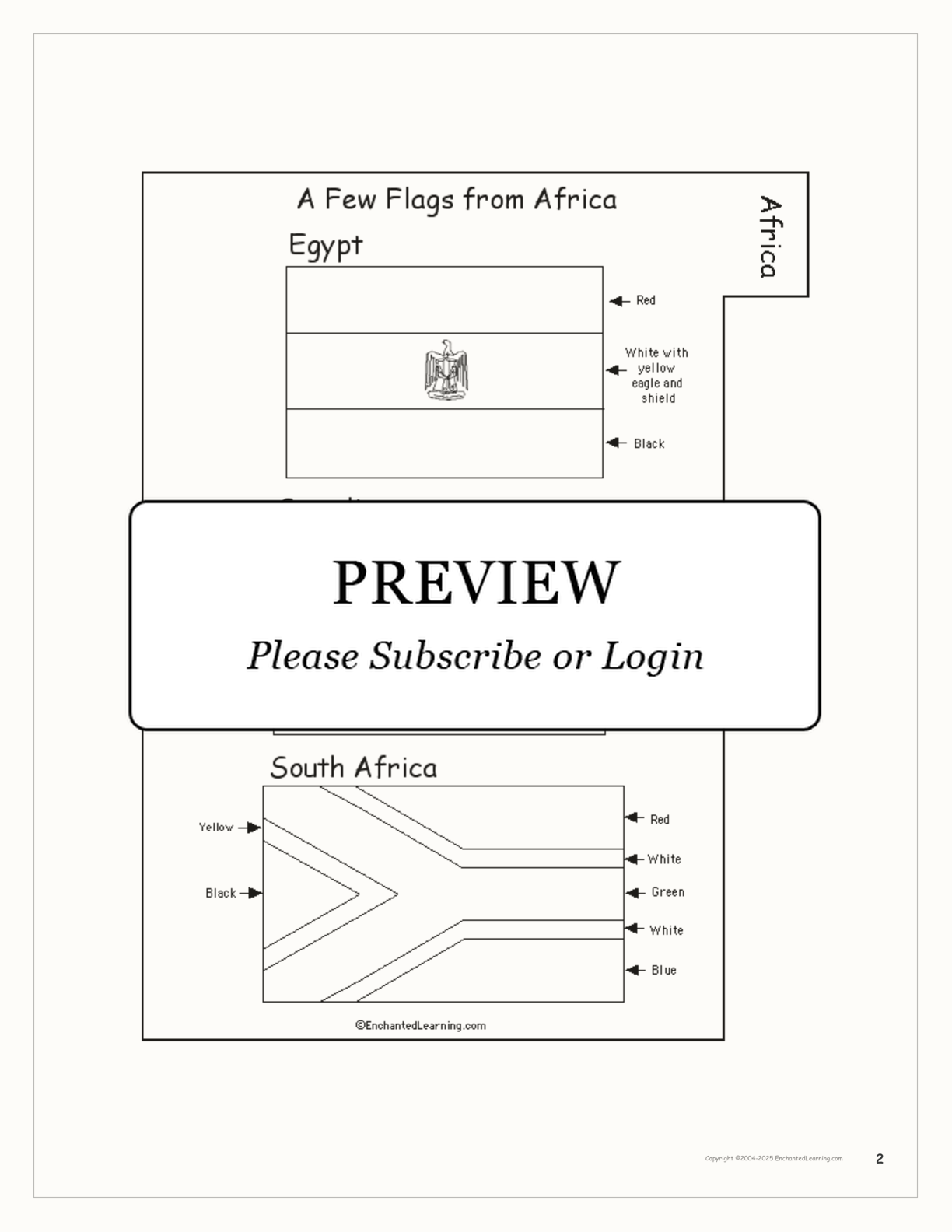 World Flags Book interactive printout page 2