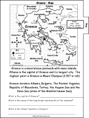 Search result: 'Greece, A Printable Book: Map Page'