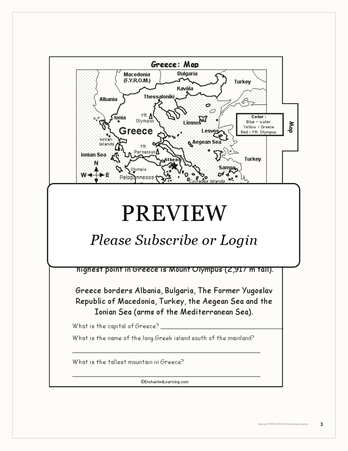 Greece Tab Book interactive printout page 3
