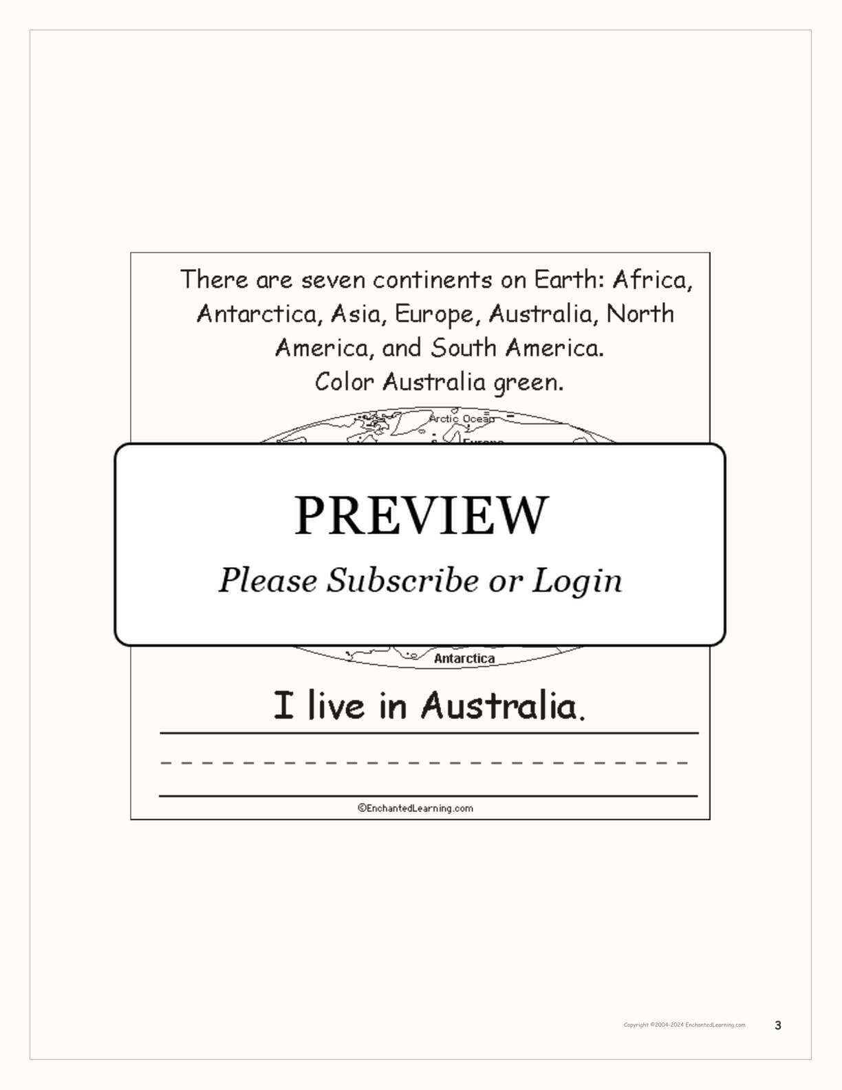 Where I Live: Australia interactive worksheet page 3