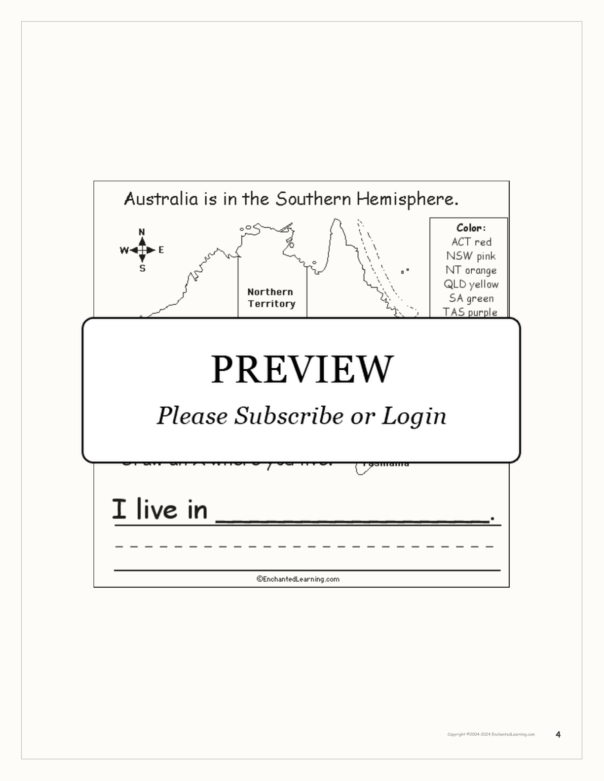 Where I Live: Australia interactive worksheet page 4