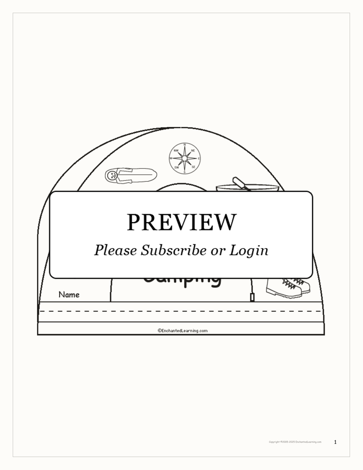 Das Camping - German Printable Book interactive worksheet page 1