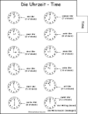 Search result: 'German Word Book to Print: Telling Time'