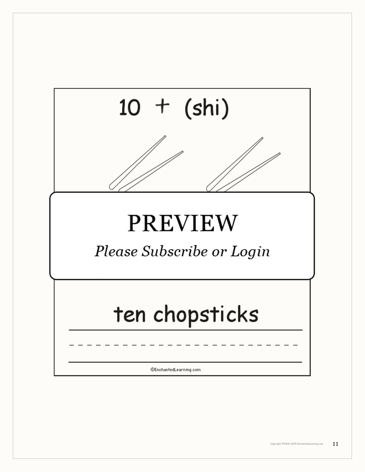 Chinese Counting Book interactive worksheet page 11