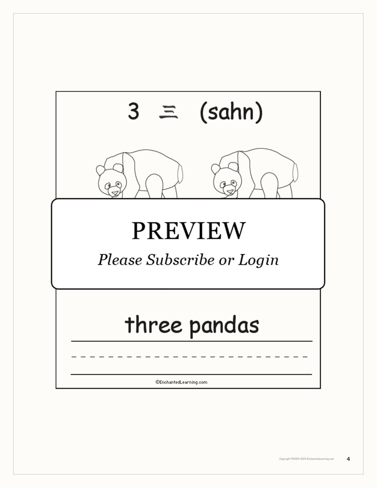 Chinese Counting Book interactive worksheet page 4