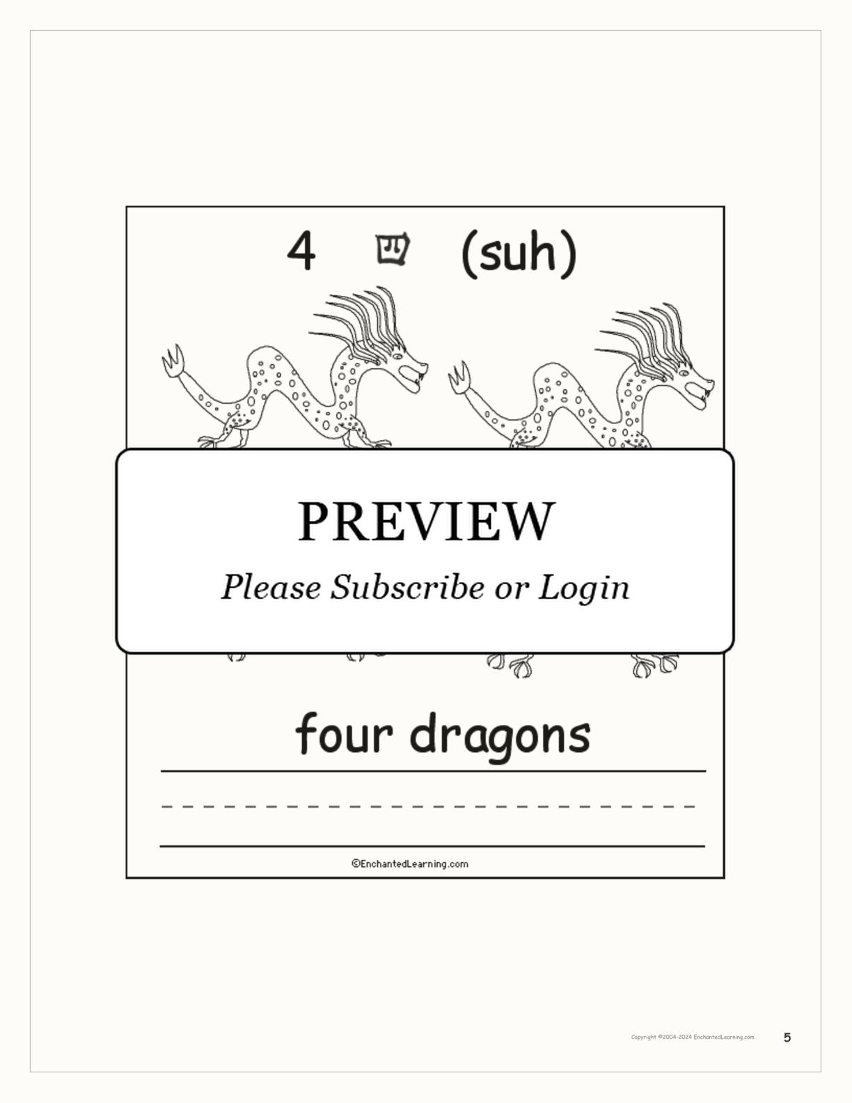 Chinese Counting Book interactive worksheet page 5