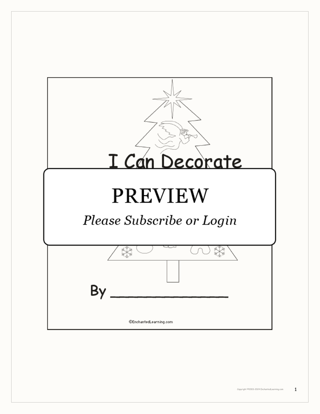 I Can Decorate A Christmas Tree: Early Reader Book interactive worksheet page 1