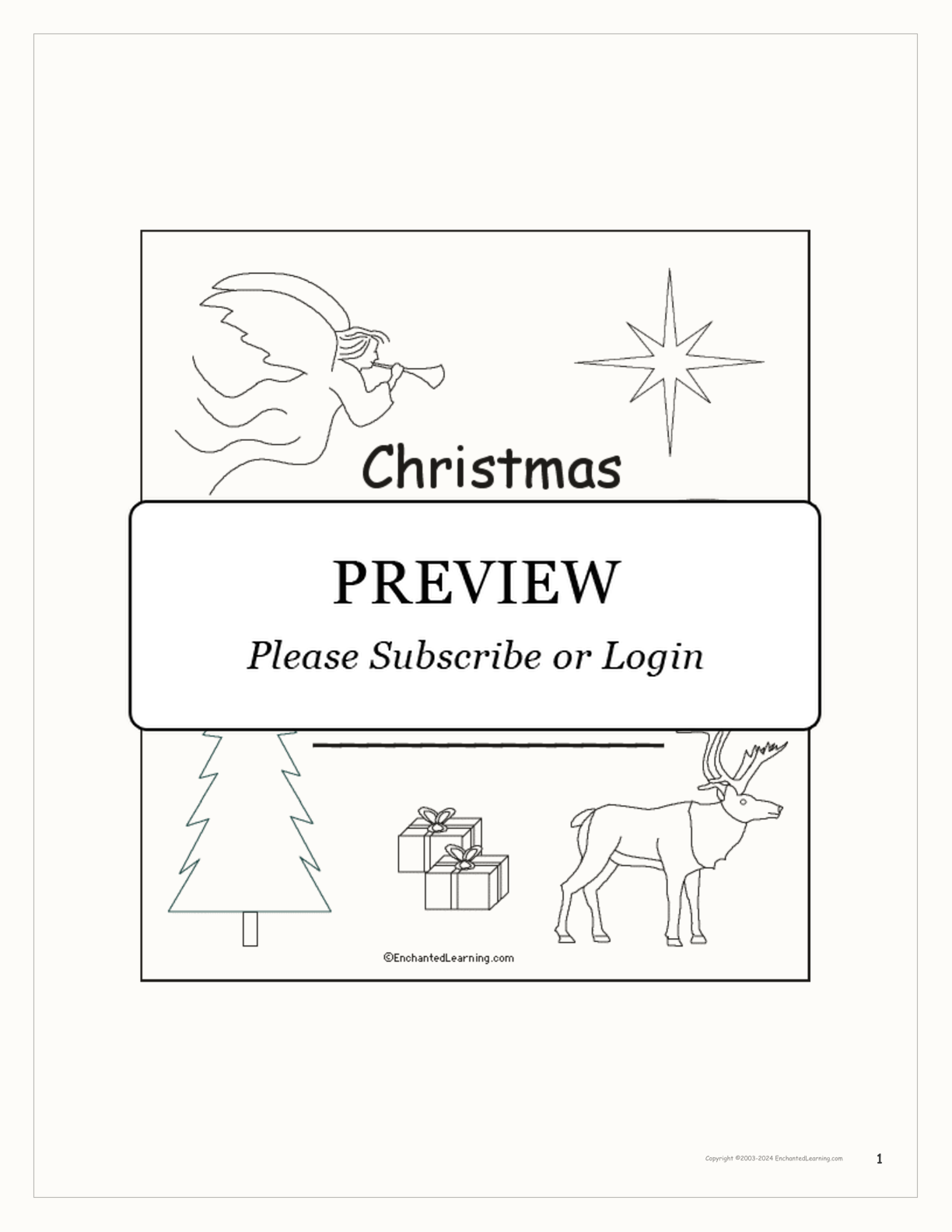 Christmas I See... Early Reader Book interactive worksheet page 1