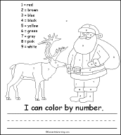 Search result: 'Santa Claus Activity Early Reader Book: Color by Number Page'