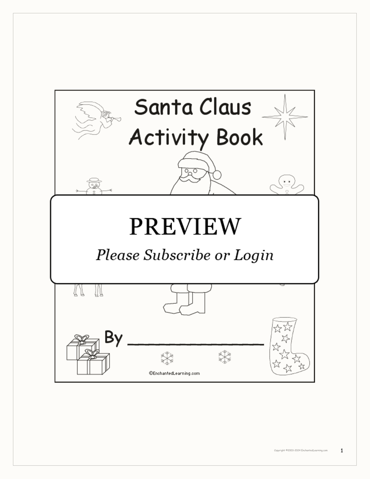 Santa Claus Activity: Early Reader Book interactive worksheet page 1