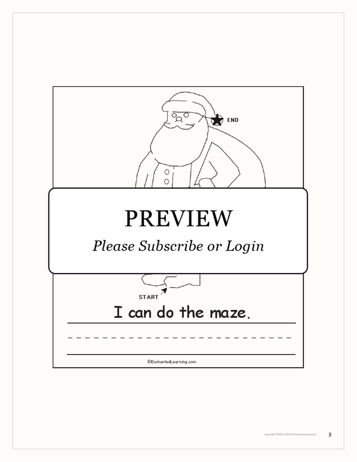 Santa Claus Activity: Early Reader Book interactive worksheet page 3