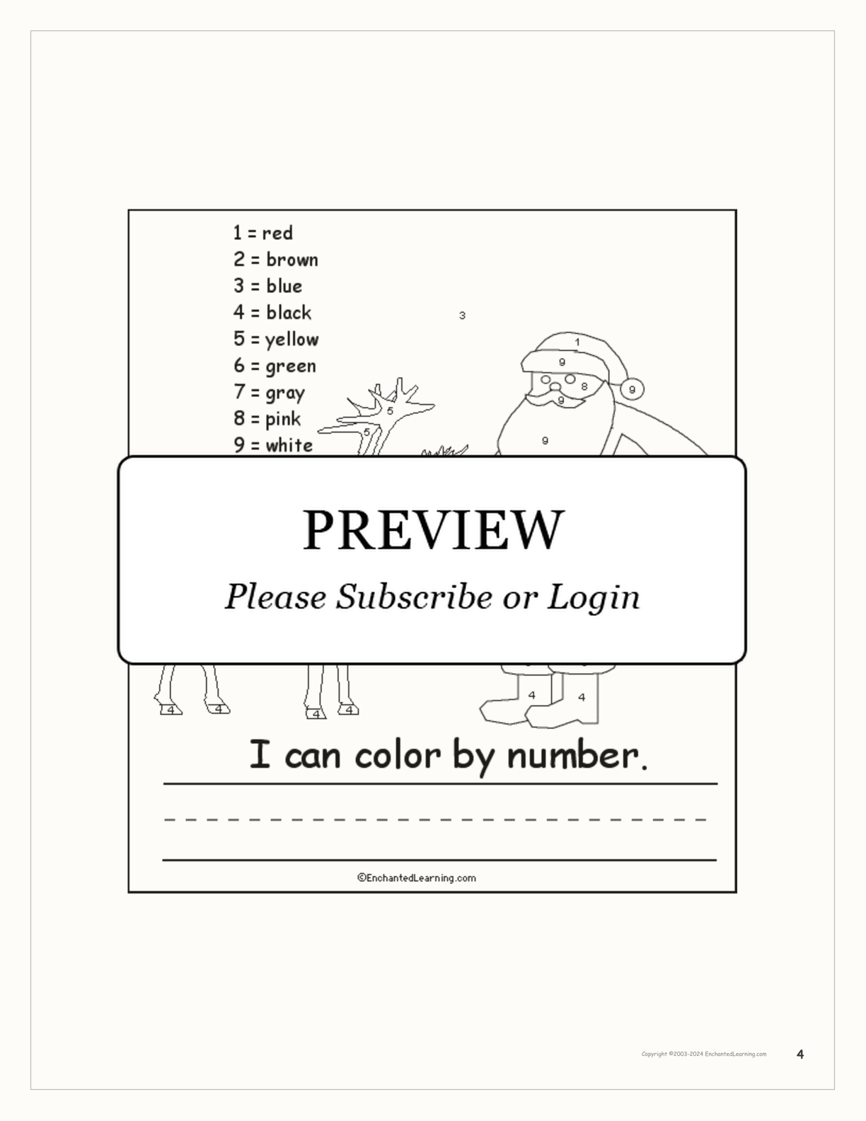 Santa Claus Activity: Early Reader Book interactive worksheet page 4