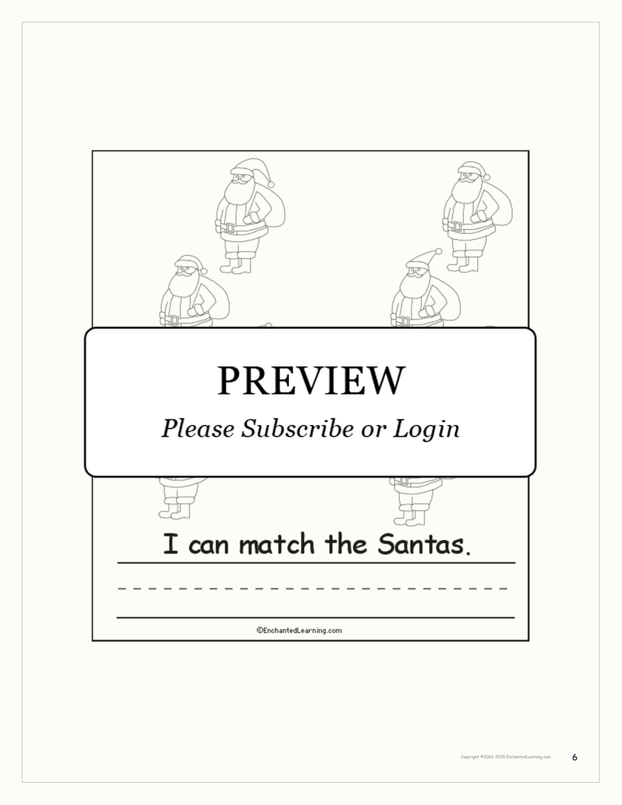 Santa Claus Activity: Early Reader Book interactive worksheet page 6