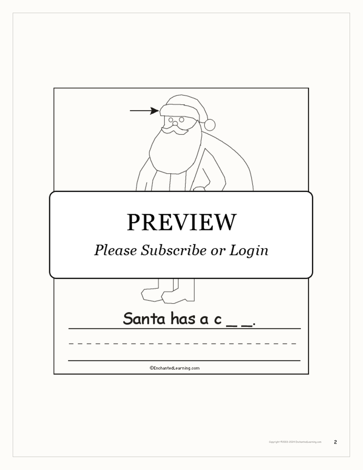 'Santa Has...' Early Reader Book interactive worksheet page 2