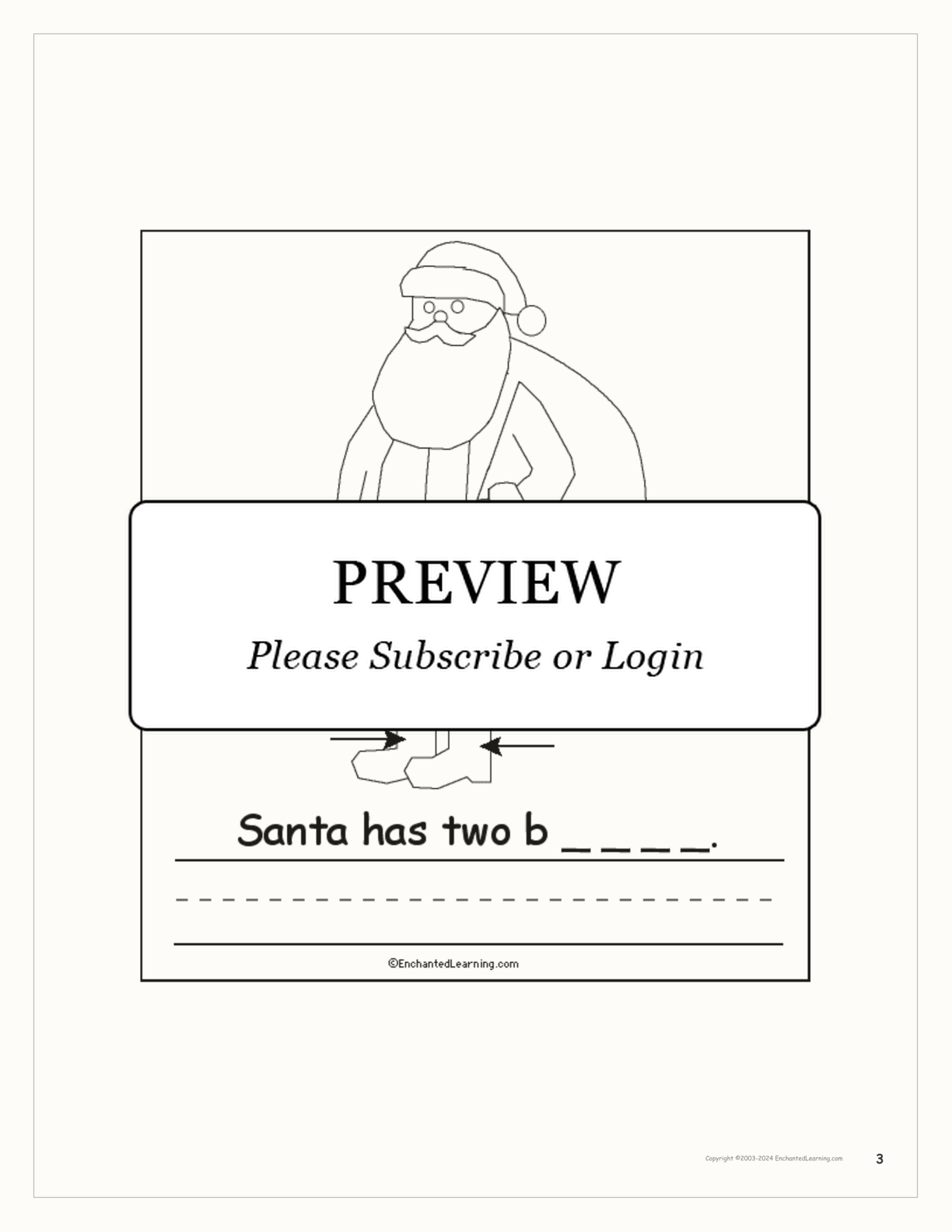 'Santa Has...' Early Reader Book interactive worksheet page 3