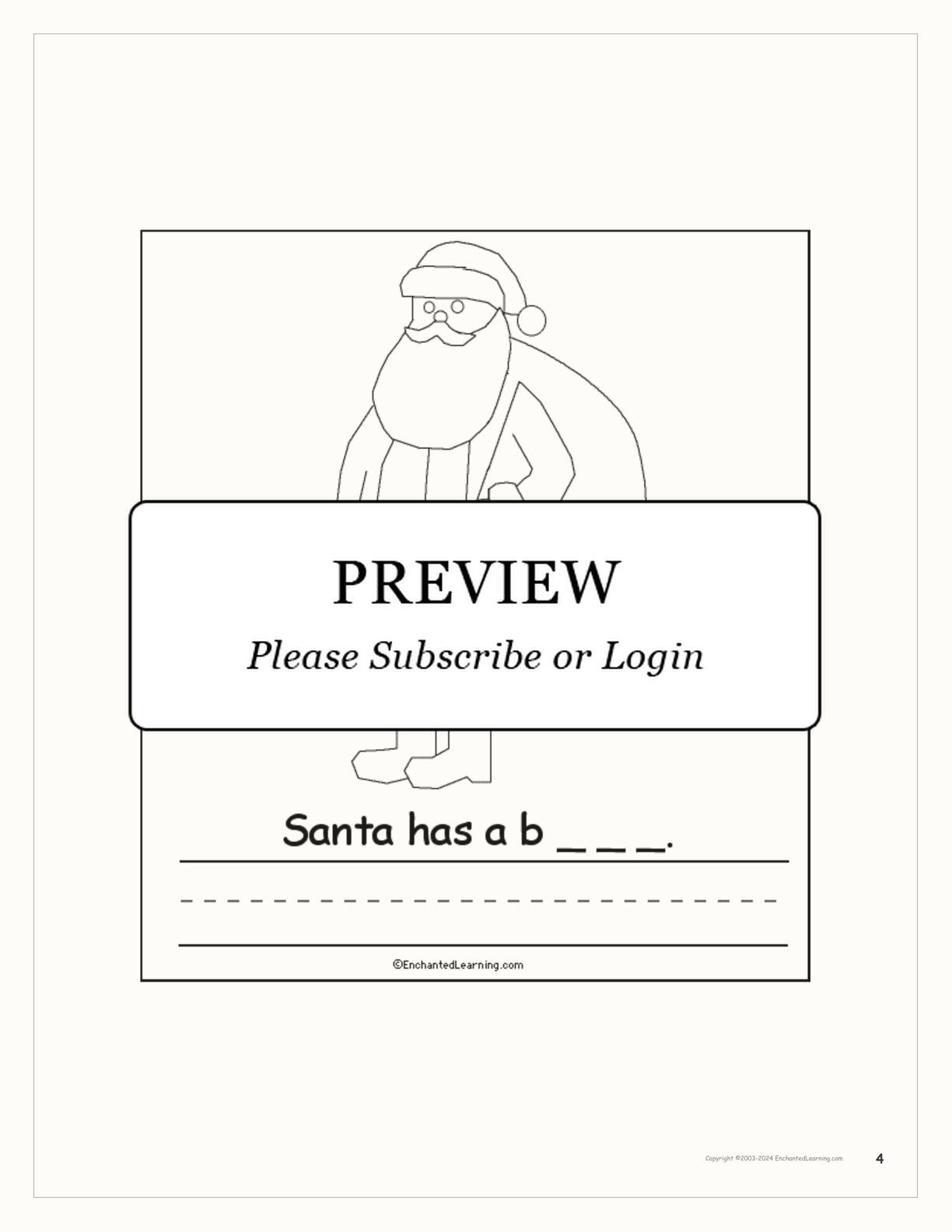 'Santa Has...' Early Reader Book interactive worksheet page 4