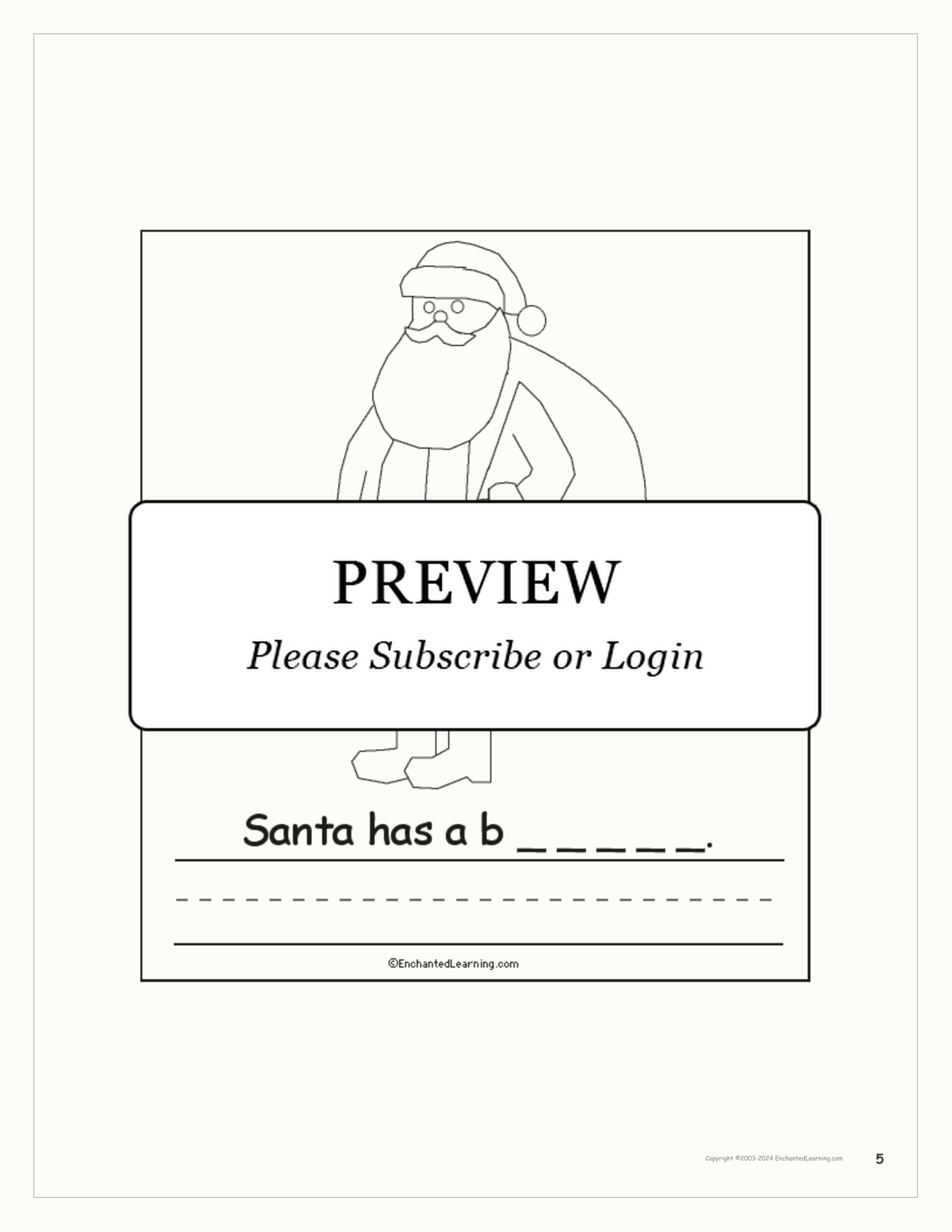 'Santa Has...' Early Reader Book interactive worksheet page 5
