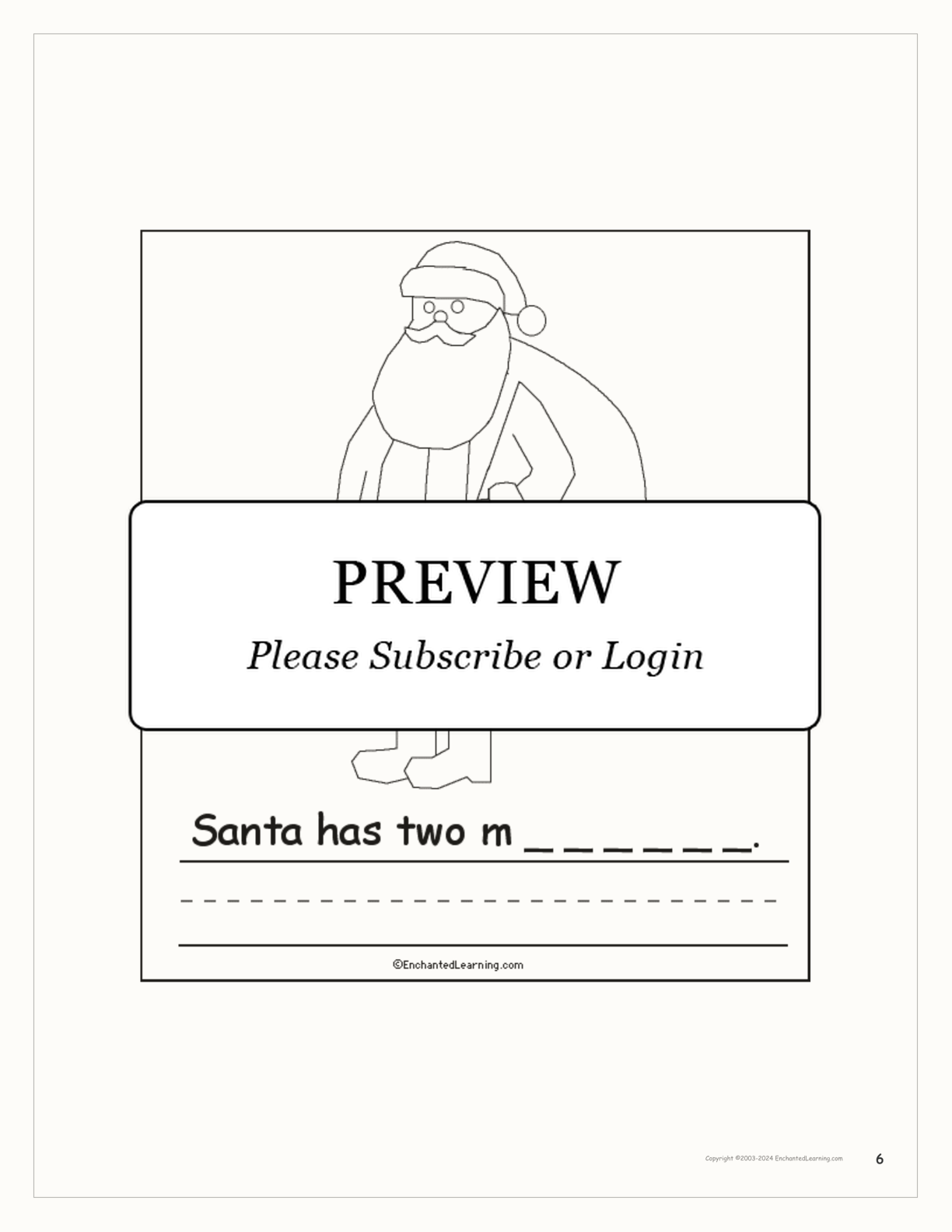 'Santa Has...' Early Reader Book interactive worksheet page 6