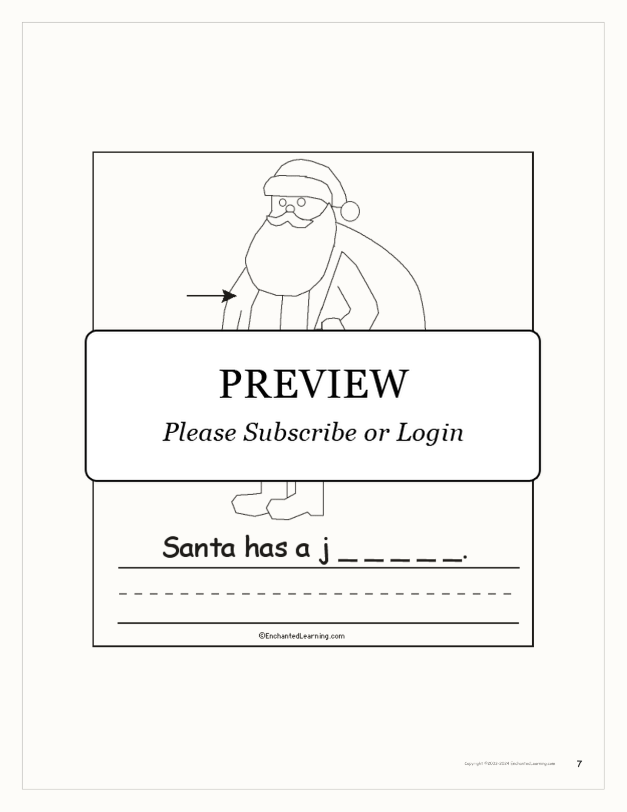 'Santa Has...' Early Reader Book interactive worksheet page 7