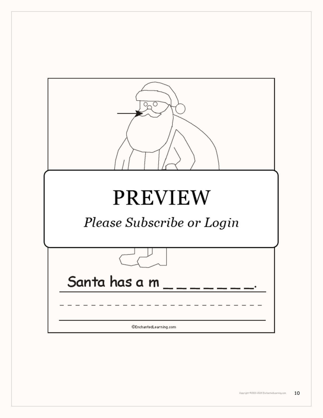'Santa Has...' Early Reader Book interactive worksheet page 10