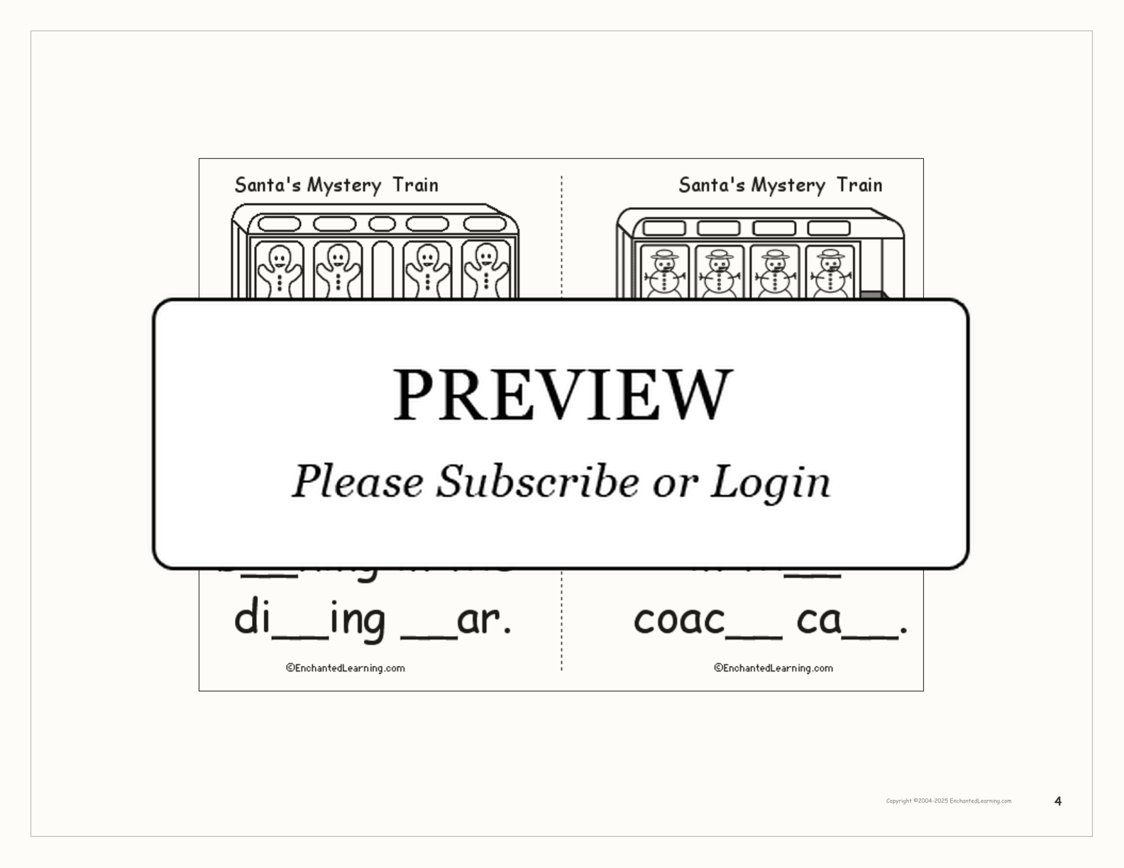 Santa's Mystery Train Printable Book interactive worksheet page 4