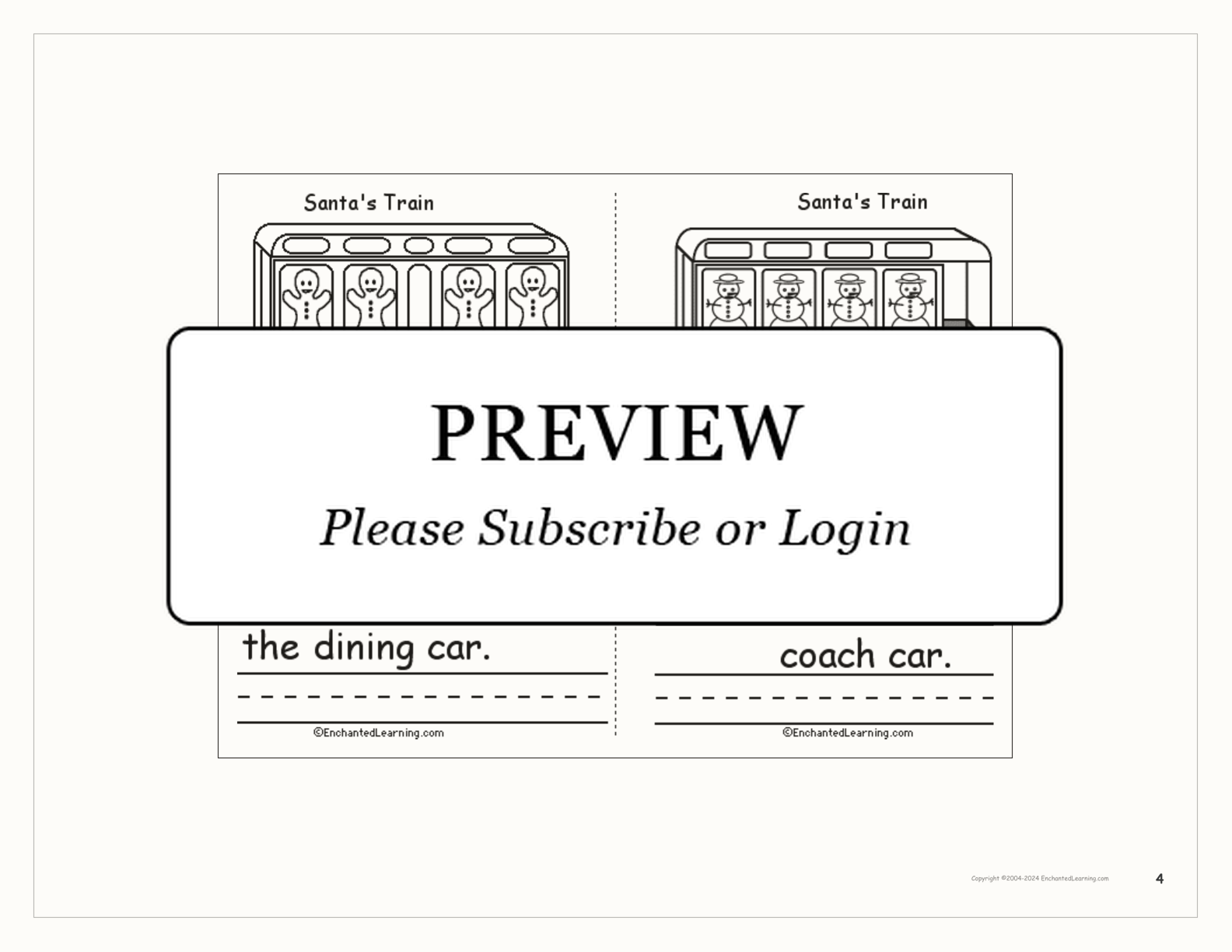 Santa's Train Printable Book interactive worksheet page 4
