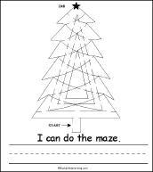 Search result: 'Christmas Tree Activity Early Reader Book: Maze Page'