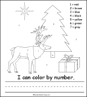 Search result: 'Christmas Tree Activity Early Reader Book: Color by Number Page'