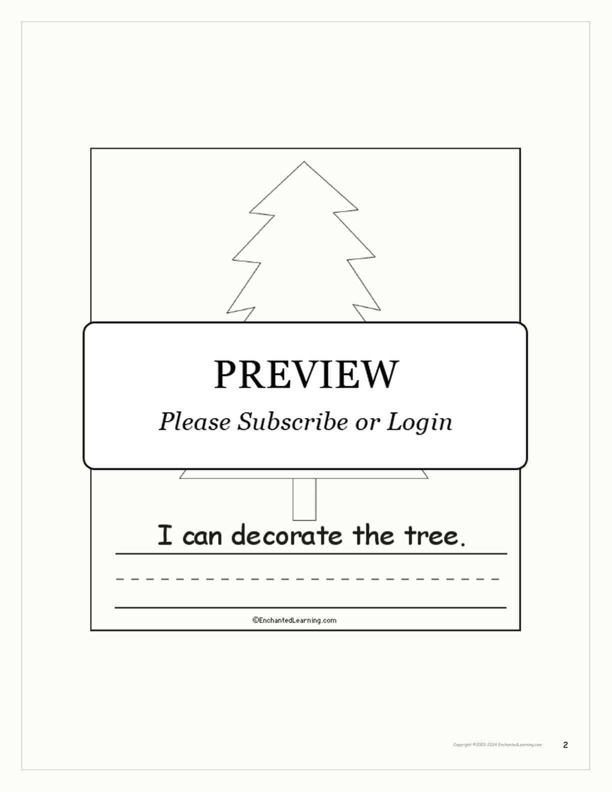 Christmas Tree Early Reader Book interactive worksheet page 2