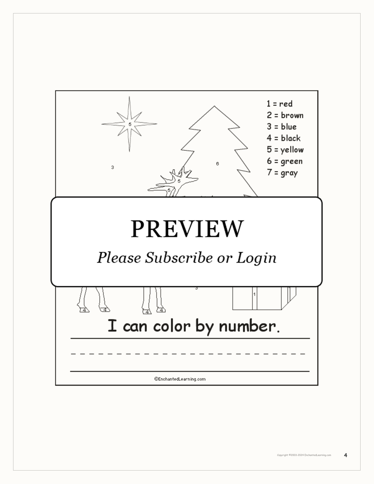 Christmas Tree Early Reader Book interactive worksheet page 4