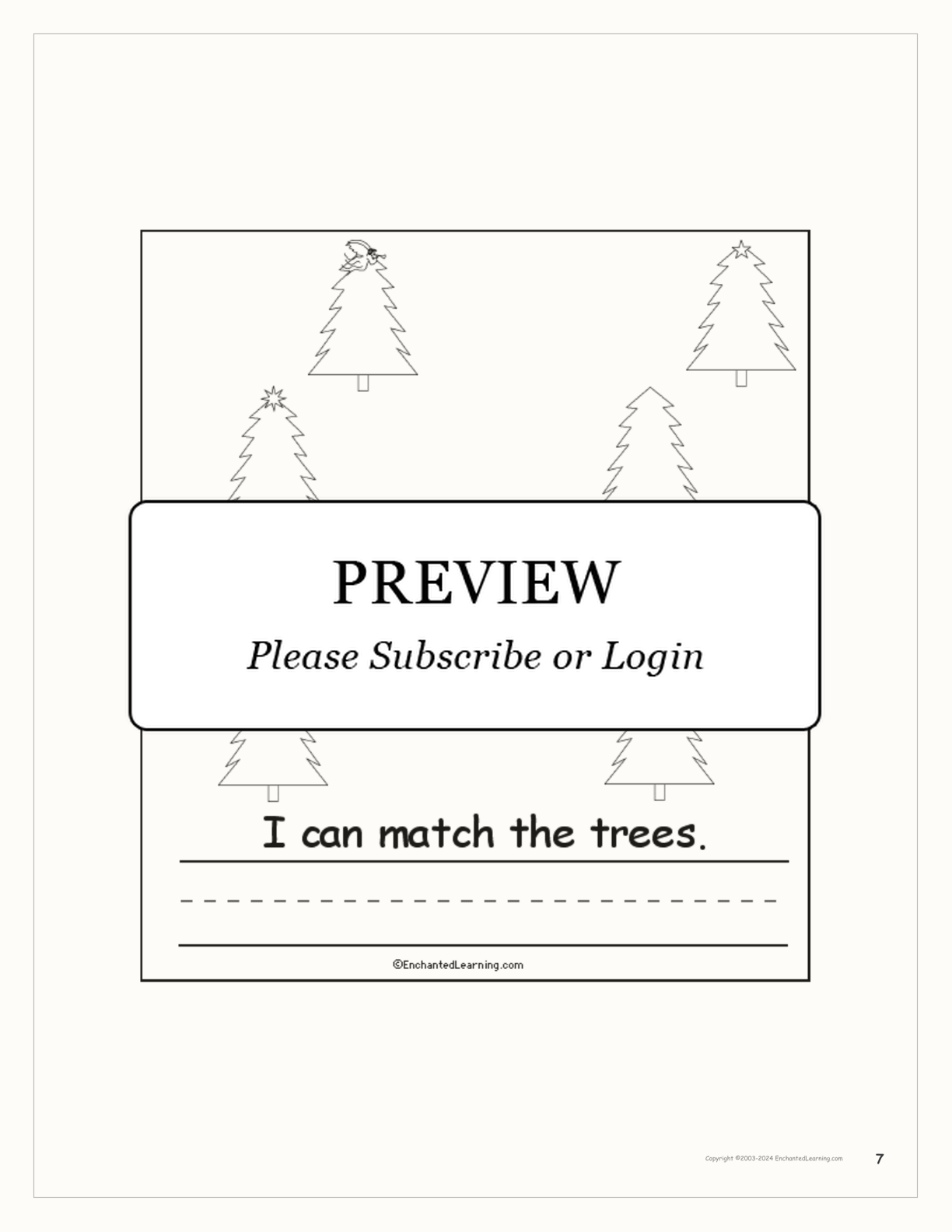 Christmas Tree Early Reader Book interactive worksheet page 7