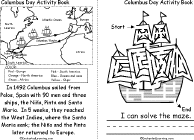 Search result: 'Christopher Columbus Activity Book, A Printable Book: Color by Number, Maze'