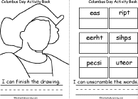 Search result: 'Christopher Columbus Activity Book, A Printable Book: Finish the Drawing,Word Unscramble'
